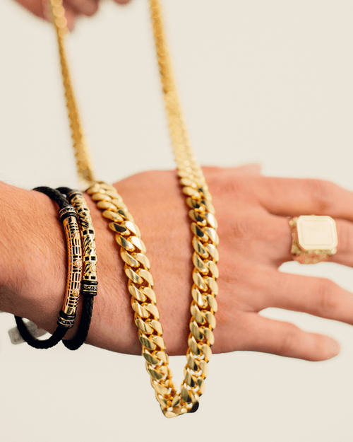 Yellow gold Barrel fashion bracelet black cz diamonds 7.1g 14kt-bracelet-lirysjewelry