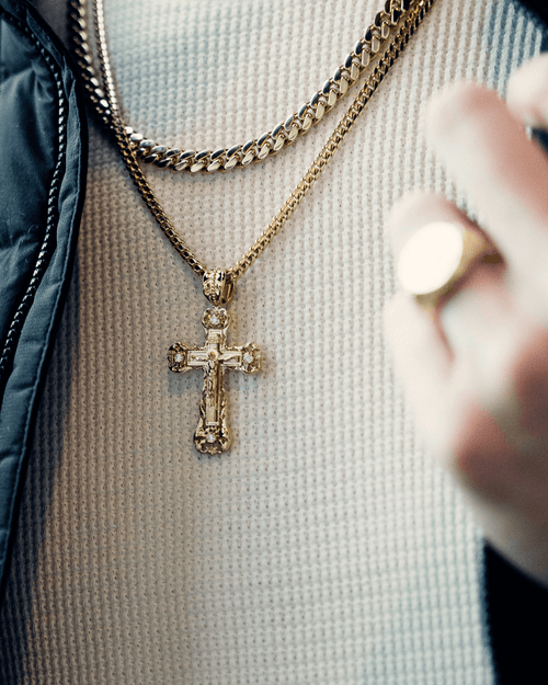 Crucifix Pendant with cz stones-pendant charm-lirysjewelry