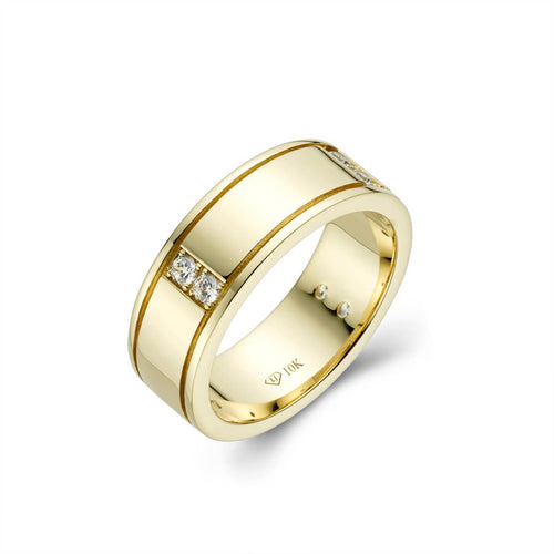 Genuine Gold Mens fancy wedding band-ring-lirysjewelry