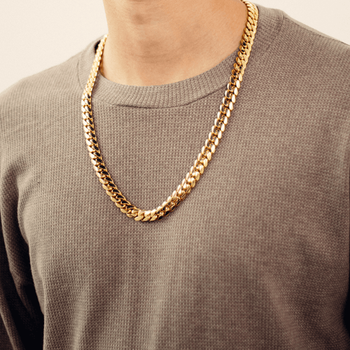 14K 12mm Mens Gold Chain, 18 Heavy Cuban Gold Necklace Men, 20 Man Necklace  Gold Chain Chunky, 22 Gold Necklace for Man, Mens Jewelry 