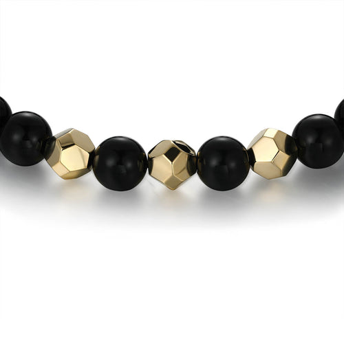 Gold & Onyx Bead Bracelet