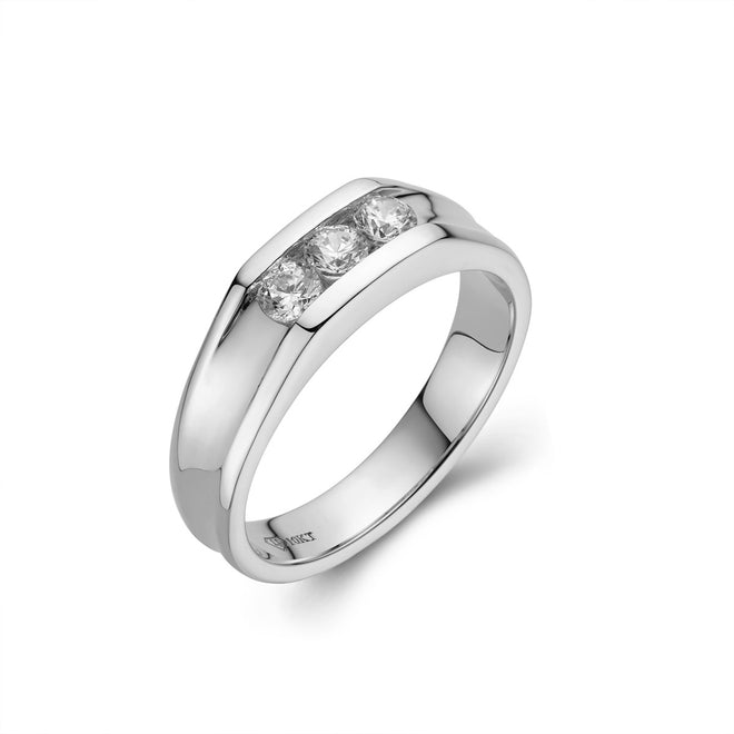 Mens three-stoned wedding band-ring-lirysjewelry