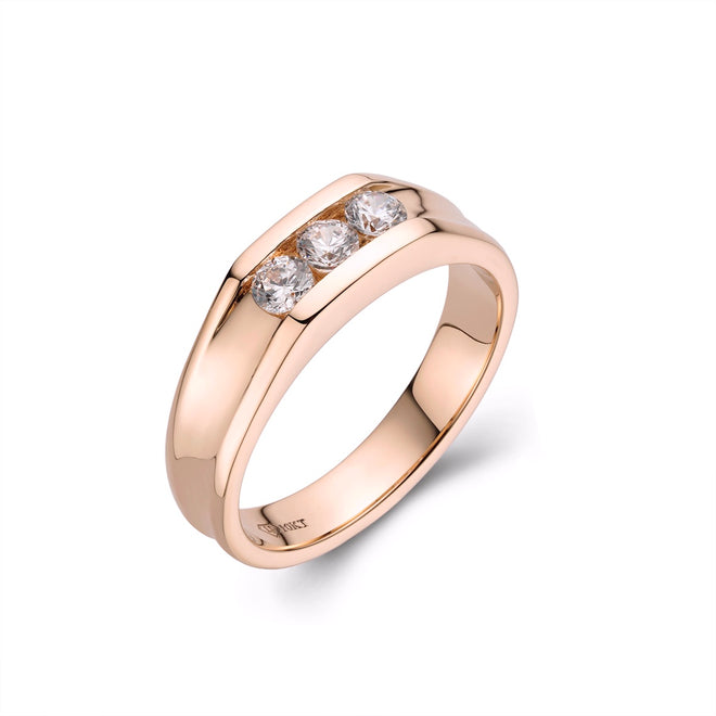 Mens three-stoned wedding band-ring-lirysjewelry