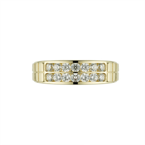 Mens Double channeled Wedding Band-ring-lirysjewelry