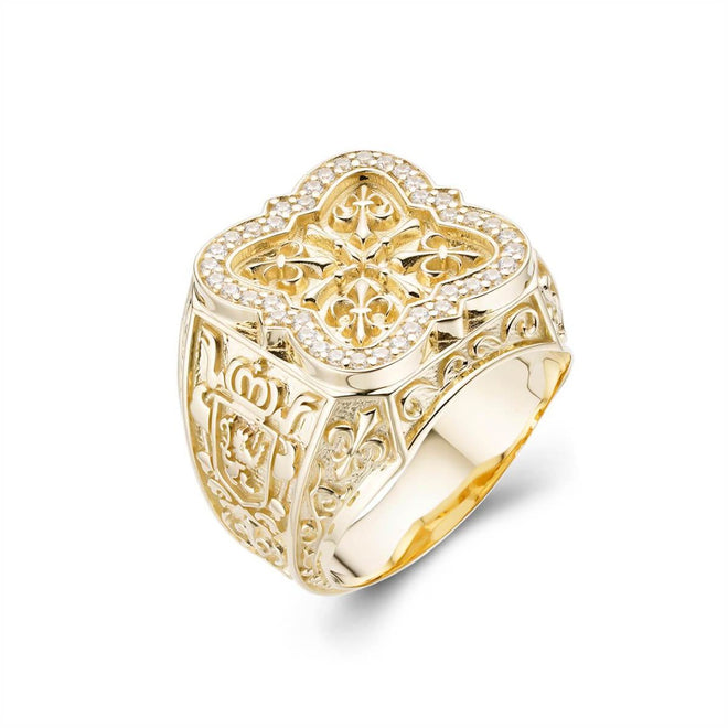 Fleur-de-lis Ring with Lion Crest-ring-lirysjewelry