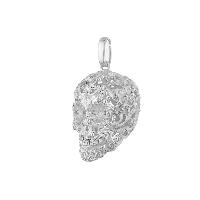 Floral skull-pendant charm-lirysjewelry