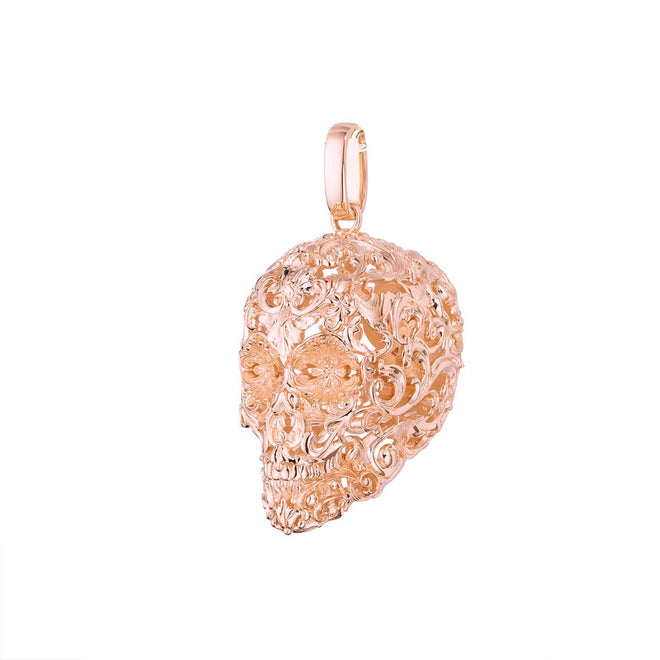 Floral skull-pendant charm-lirysjewelry