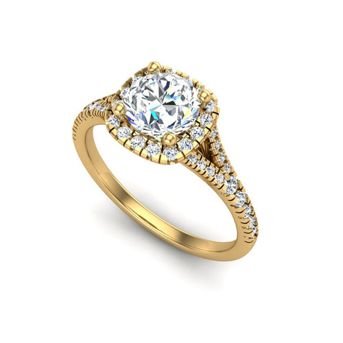 Halo,14KT Yellow Gold