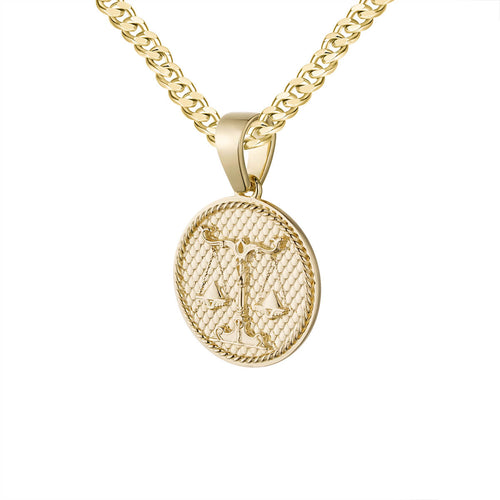 zodiac charm with pattern back-pendant charm-lirysjewelry