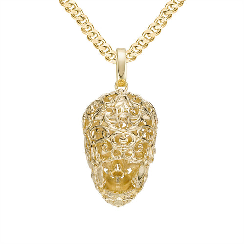 Floral skull-pendant charm-lirysjewelry