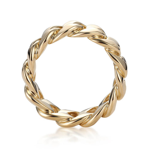 Cuban Link Chain Ring 18K Gold Plated Stainless Steel Double-Layer Open Ring,Temu