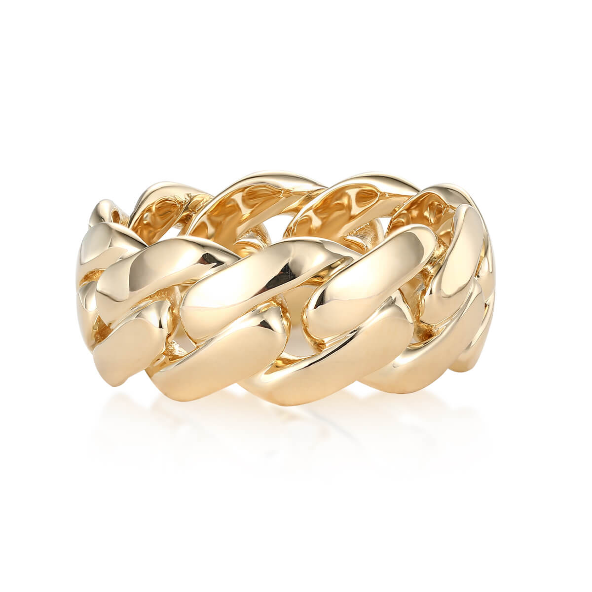 Mens gold store cuban link ring