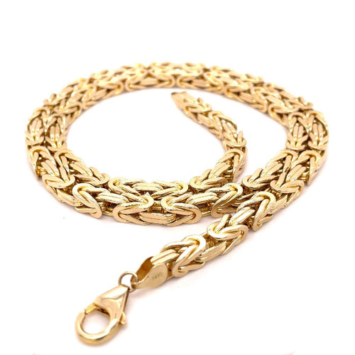 Gold Byzantine Necklace and chain made of solid genuine gold-lirysjewelry