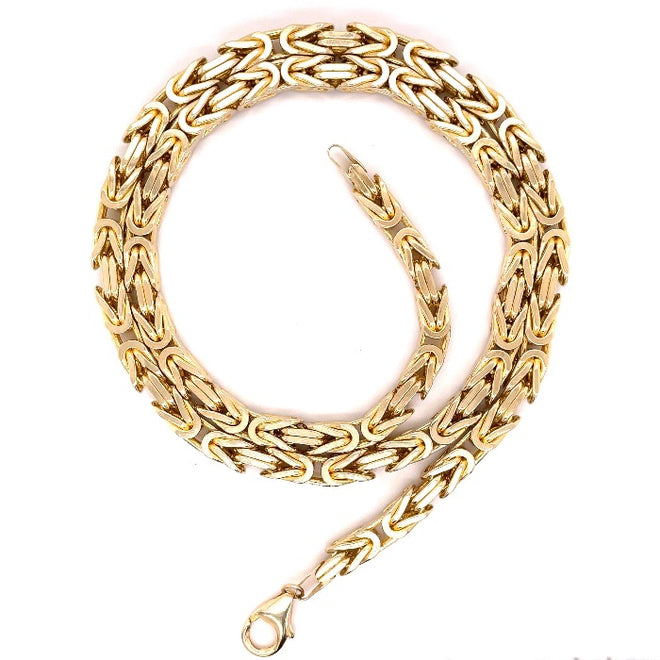 Gold Byzantine Necklace and chain made of solid genuine gold-lirysjewelry