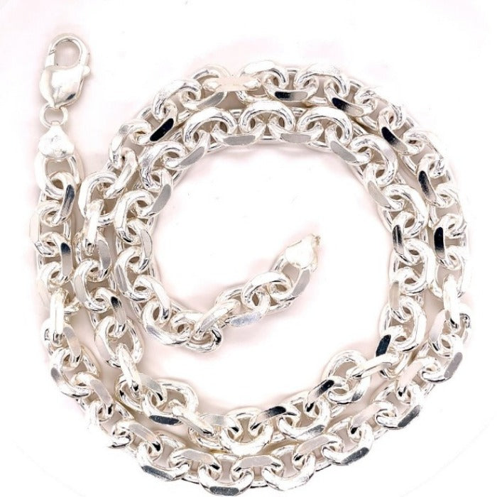 Vintage authentic stamped silver heavy link chain.