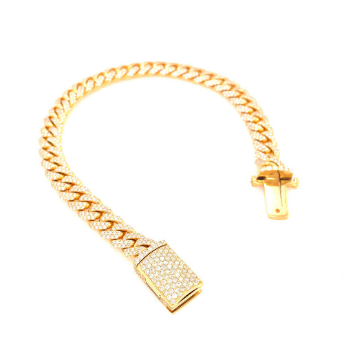 Iced out miami cuban link bracelet 10kt gold 8mm 7ctw-Miami Cuban Link-lirysjewelry
