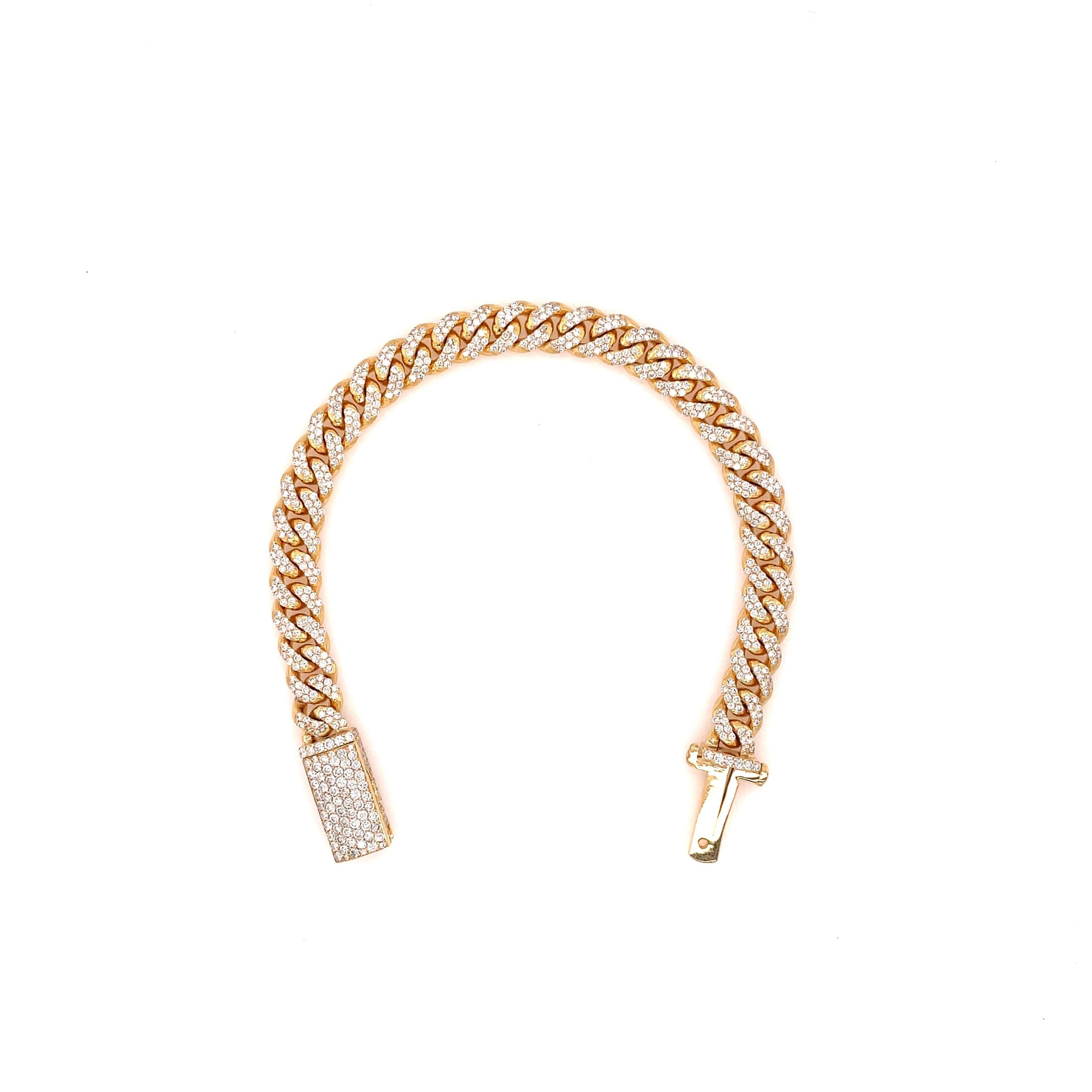 Amazon.com: Aiyo Nice Mens Womens Cuban Link Bracelet Hip Hop Bracelet Gold  Chain Bracelet Iced Out Curb Cuban 18k Gold Plated Bracelet With Clear  Rhinestones (A-Gold-7.79in): Clothing, Shoes & Jewelry