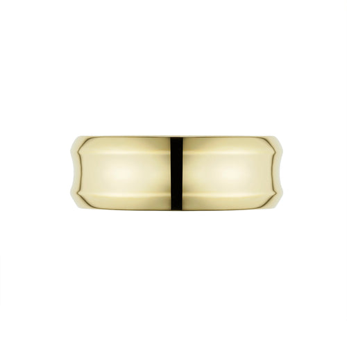 Genuine Gold Curved Mens Wedding Band-ring-lirysjewelry