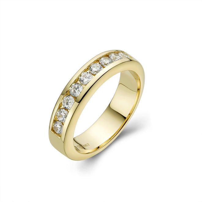 Mens Channeled Single row Wedding Band-ring-lirysjewelry