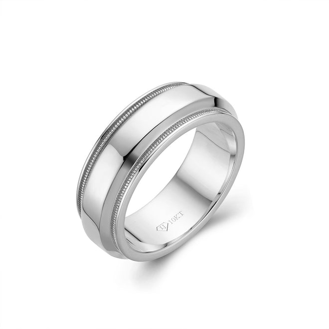 Mens Ridged Wedding Band-ring-lirysjewelry