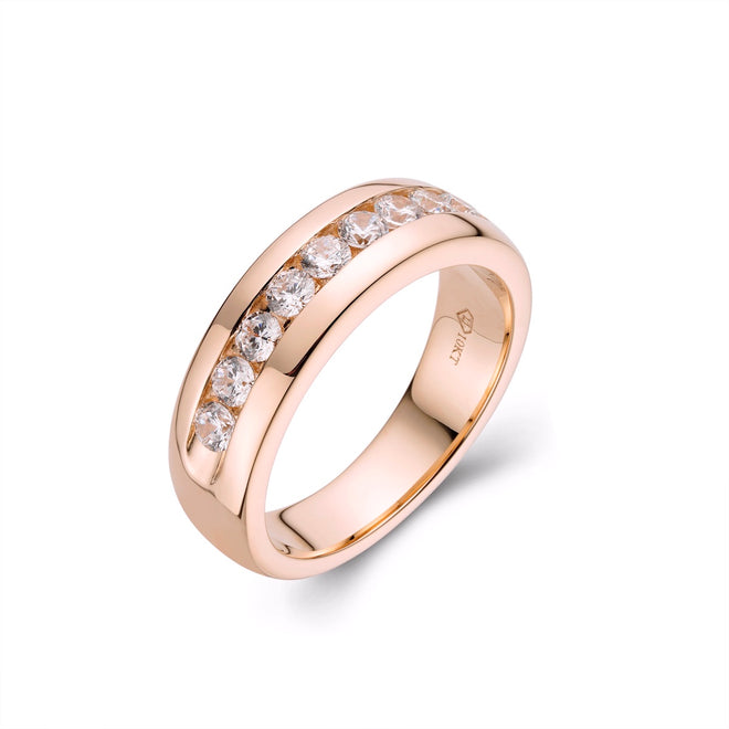 Mens Ten-Stone Channel-Set Wedding Band-ring-lirysjewelry