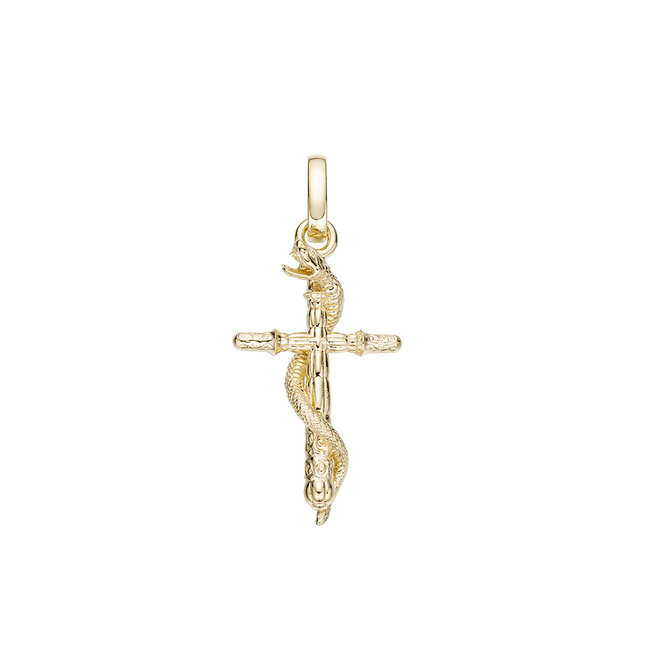 Ancient Snake and cross pendant-pendant charm-lirysjewelry