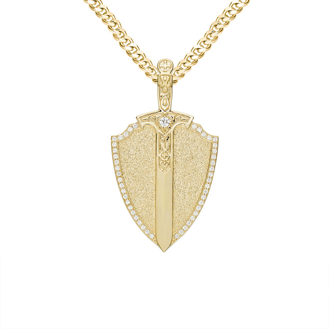 Sword and Shield Pendant-pendant charm-lirysjewelry
