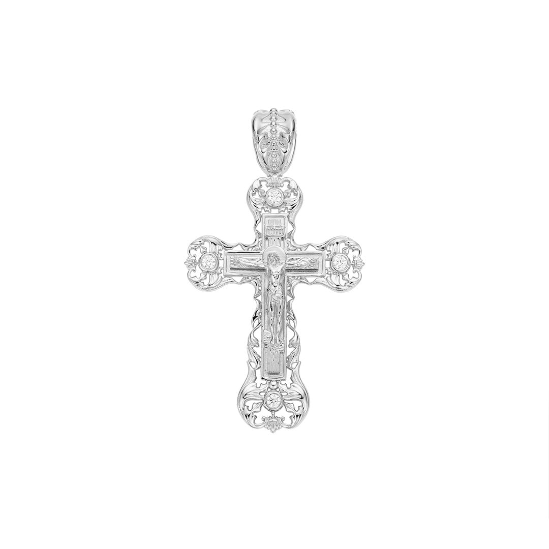 Regal Crucifix Pendant | CZ & Diamond | Liry's Jewelry