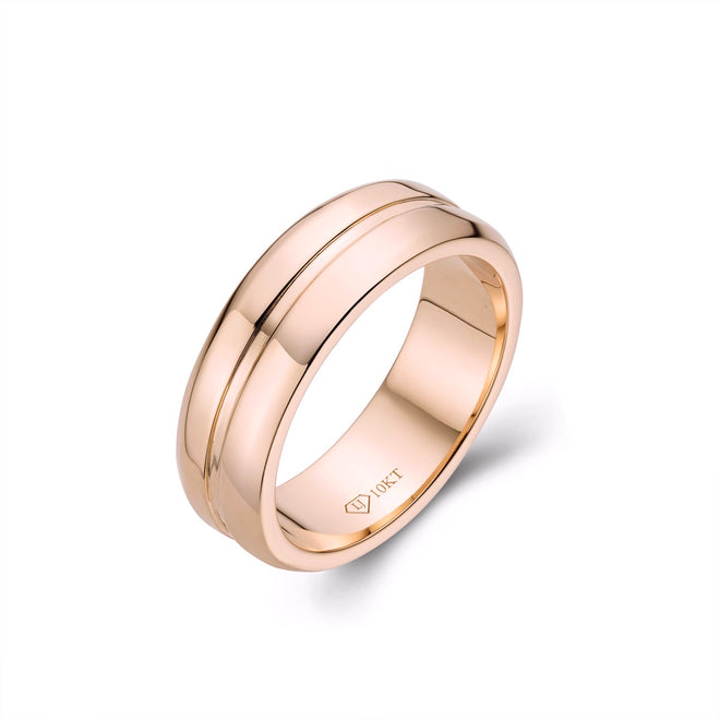 Mens Single Grooved Wedding Band-ring-lirysjewelry