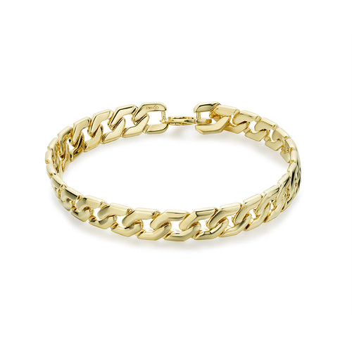 Solid gold curb cuban serpentine bracelet-bracelet-lirysjewelry