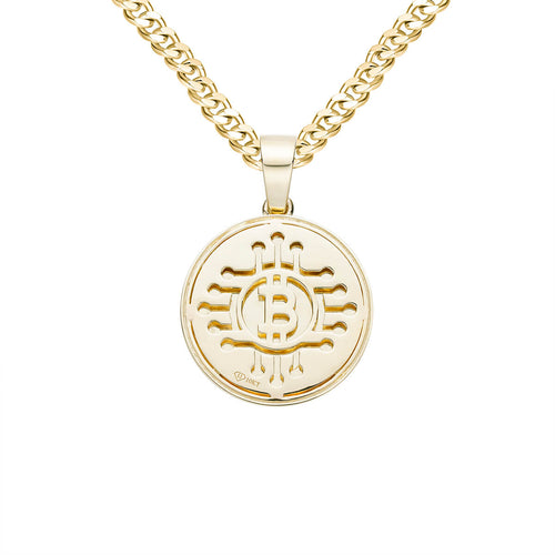 Genuine Gold Bitcoin Crypto Pendant-pendant charm-lirysjewelry