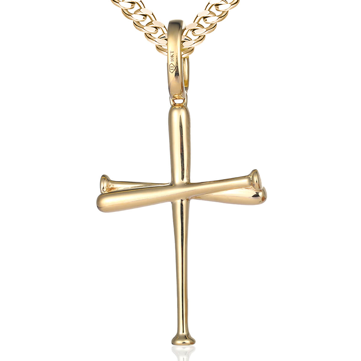 White gold deals baseball cross necklace