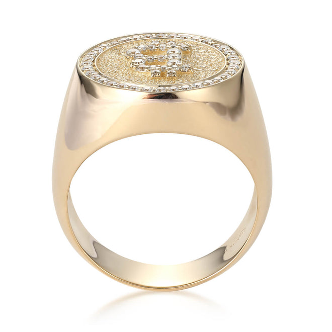 Anillo Bitcoin Con Diamantes