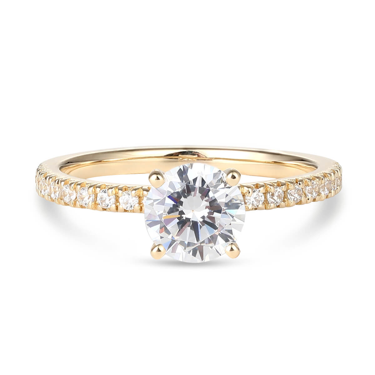 Petite micropavé diamond engagement on sale ring