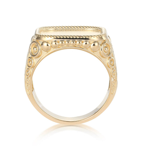Braided Bezel Signet Style Ring