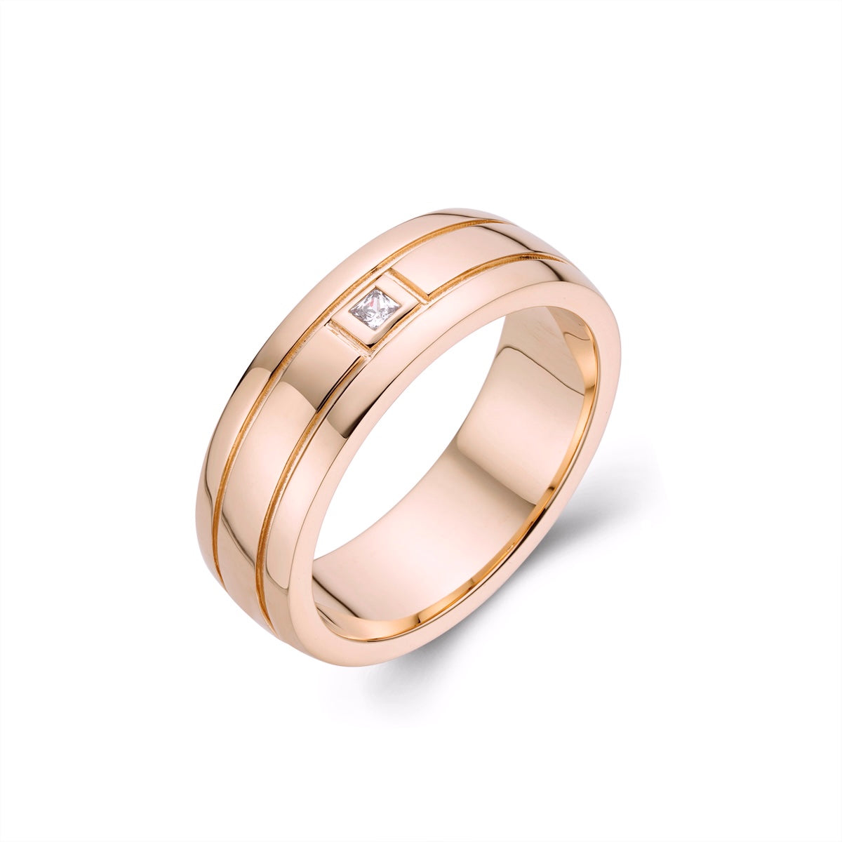 Ladies Diamond Wedding Ring 18K Yellow Gold - Round Single Stone | Angelic  Diamonds