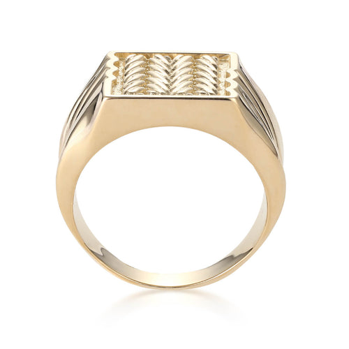 Herringbone Pattern Signet Ring – Liry's Jewelry