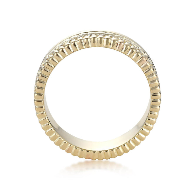 Alianza de boda de una hilera con volantes para hombre