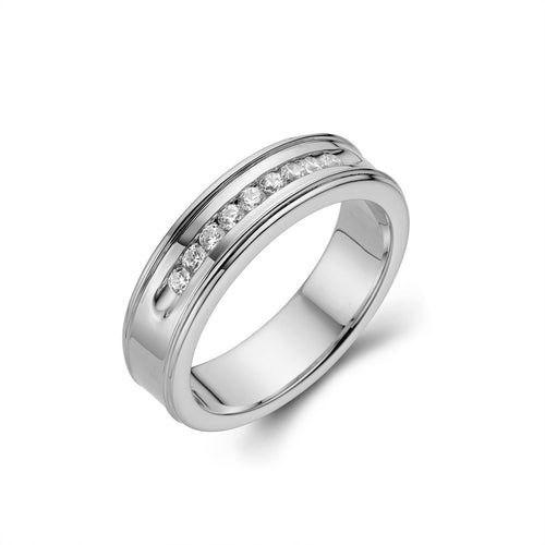 Mens single row diamond wedding band-ring-lirysjewelry