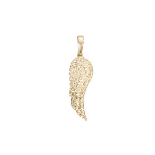 Wing pendant with diamond edge-pendant charm-lirysjewelry