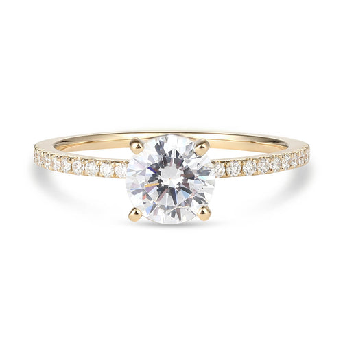 Petite Micropavé Diamond Engagement Ring