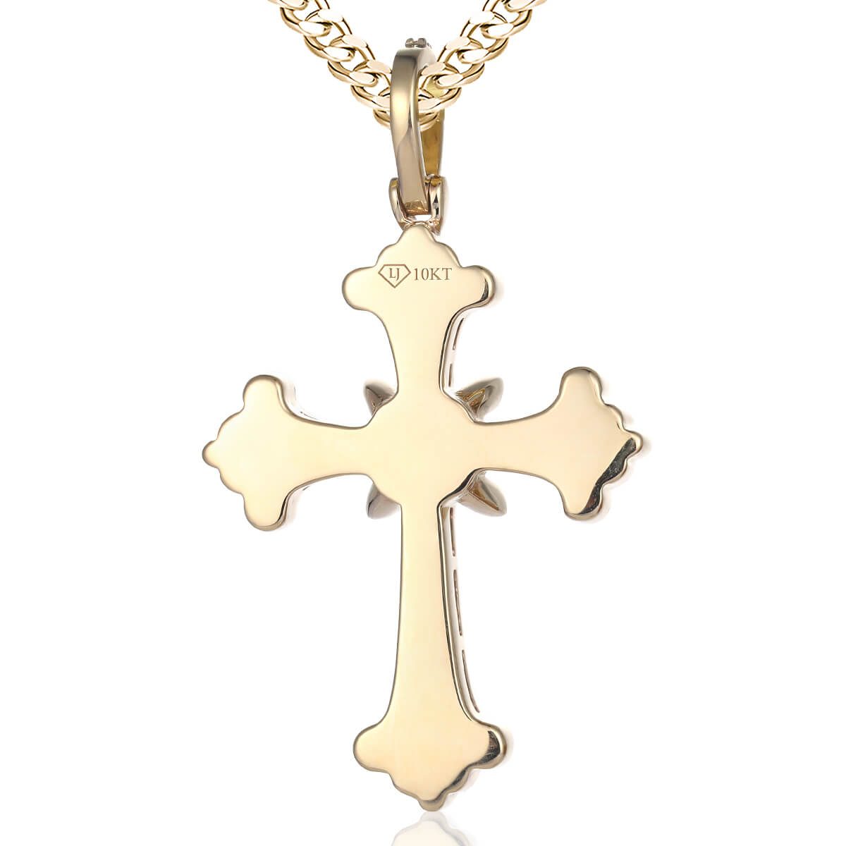 Byzantine crosses - Hinged geometric carving Large Greek cross pendant