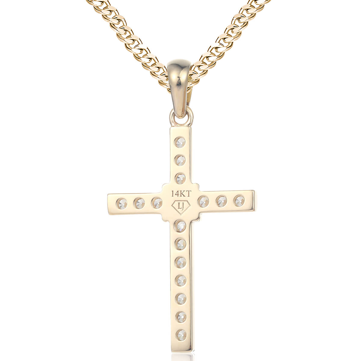 Gold cross with on sale diamond in center