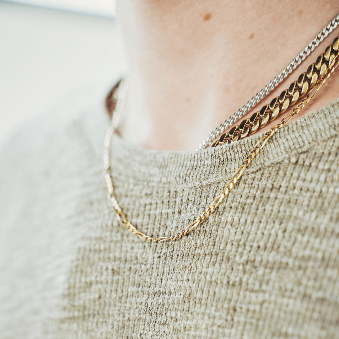 Gold Figaro Chains - 10kt or 14kt Solid Gold