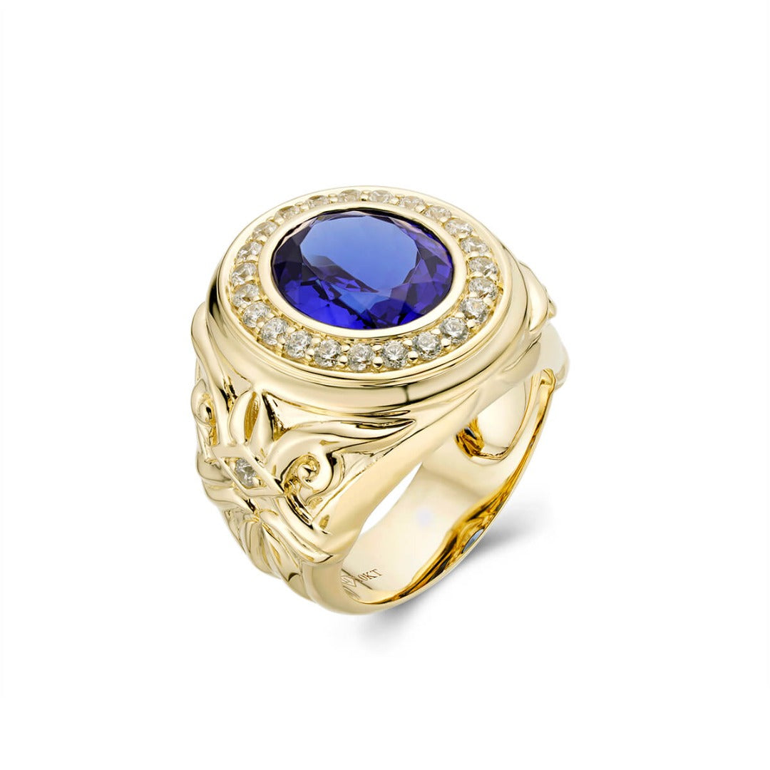 High Round Rocks Ring Large Round Ring With Diam | 10kt–18kt Gold | Liry's Jewelry
