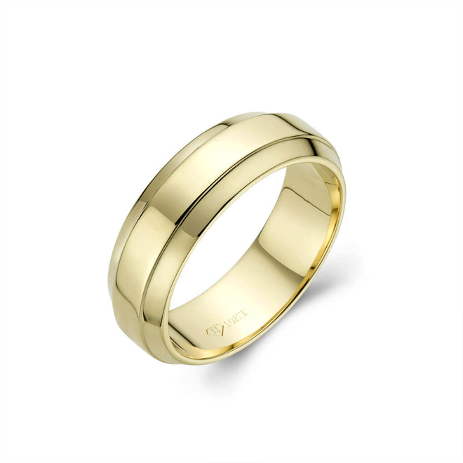Mens Ridged edge Wedding band-ring-lirysjewelry