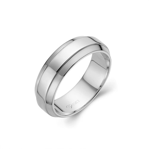 Mens Ridged edge Wedding band-ring-lirysjewelry