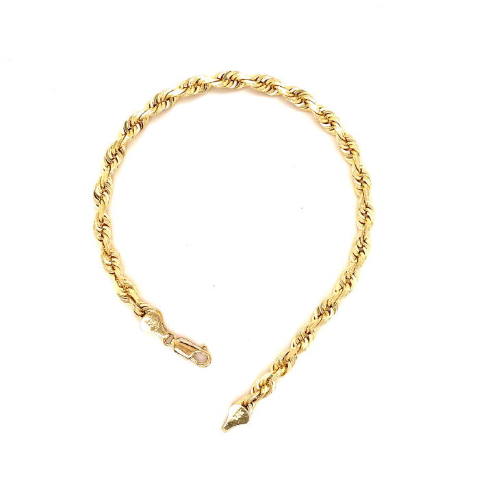Buy 10k Yellow Gold Skinny Smooth Hollow Rope Bracelet 8' 3.5mm Online at  SO ICY JEWELRY