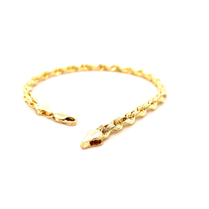 Buy 10K Yellow Gold Rope Chain Bracelet 7 8, 2.5 Mm 3.2mm 4mm 5mm Thick,  Real Gold Bracelet, Hollow Gold Bracelet, Twist Rope Bracelet, Women Online  in India - Etsy