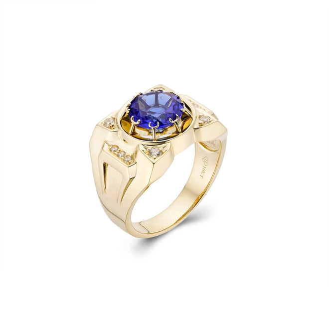 CZ Mens Circular Stone Ring-ring-lirysjewelry